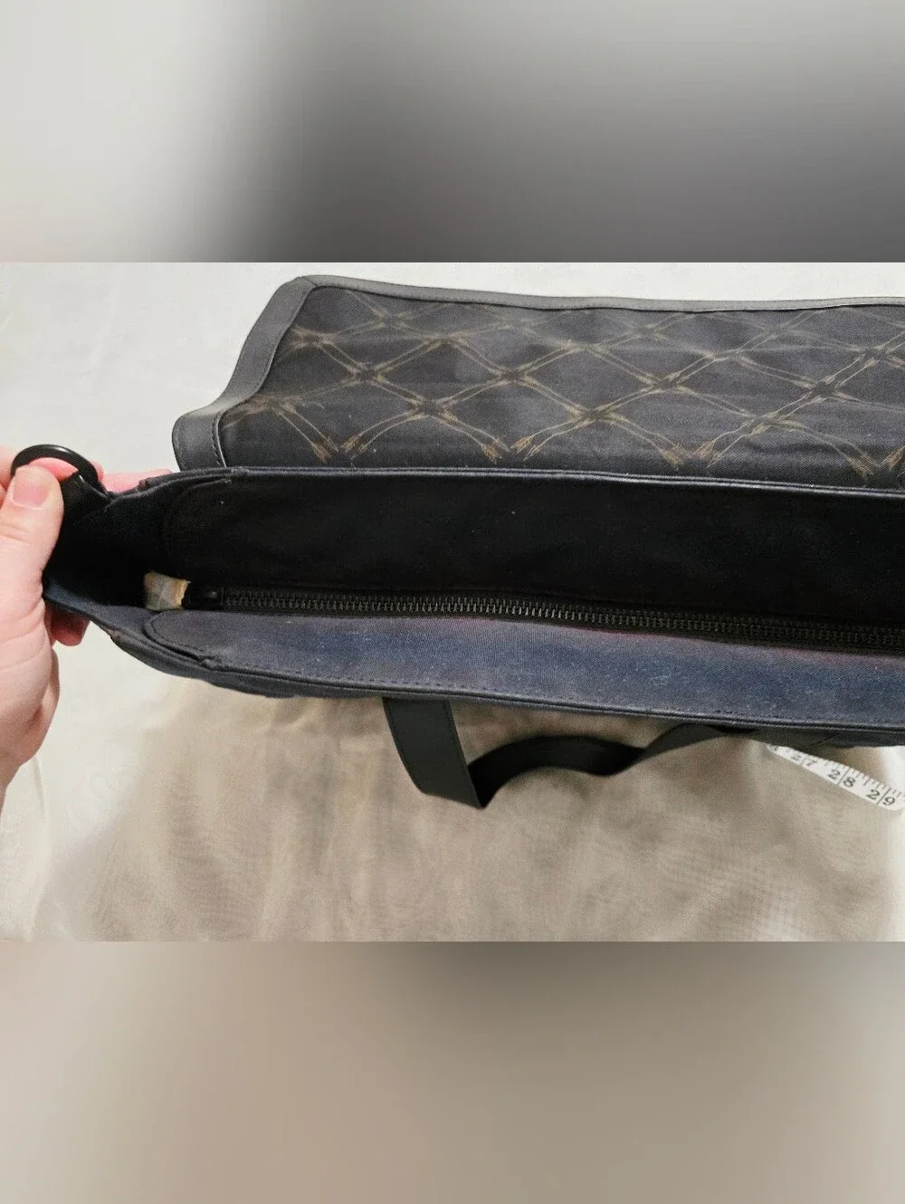 Jack Spade Black Canvas Leather Messenger Laptop Bag